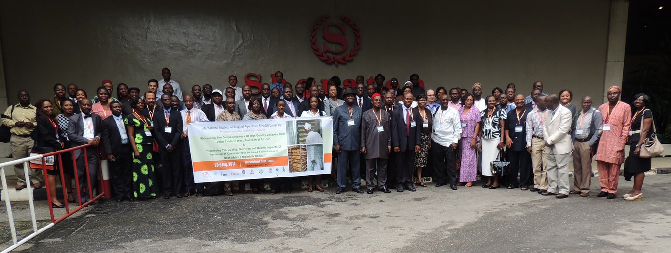 Project participants in a group photo at Sheraton hotel during the launch