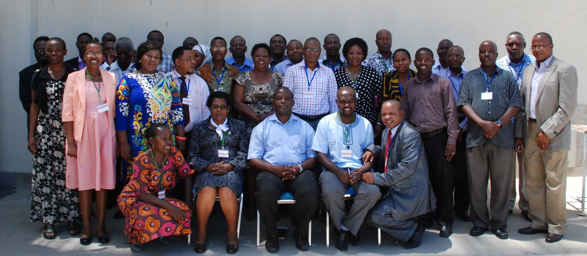 Climate change actors from governmental and non-governmental organizations present at the workshop. At the centre (in a blue shirt) is the guest of honor, Dr Julius Ningu,  the Director for Environment at the Vice Presidents’ Office. 