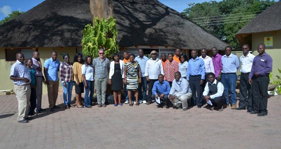 IITA-Zambia staff in a group photo with DG Sanginga