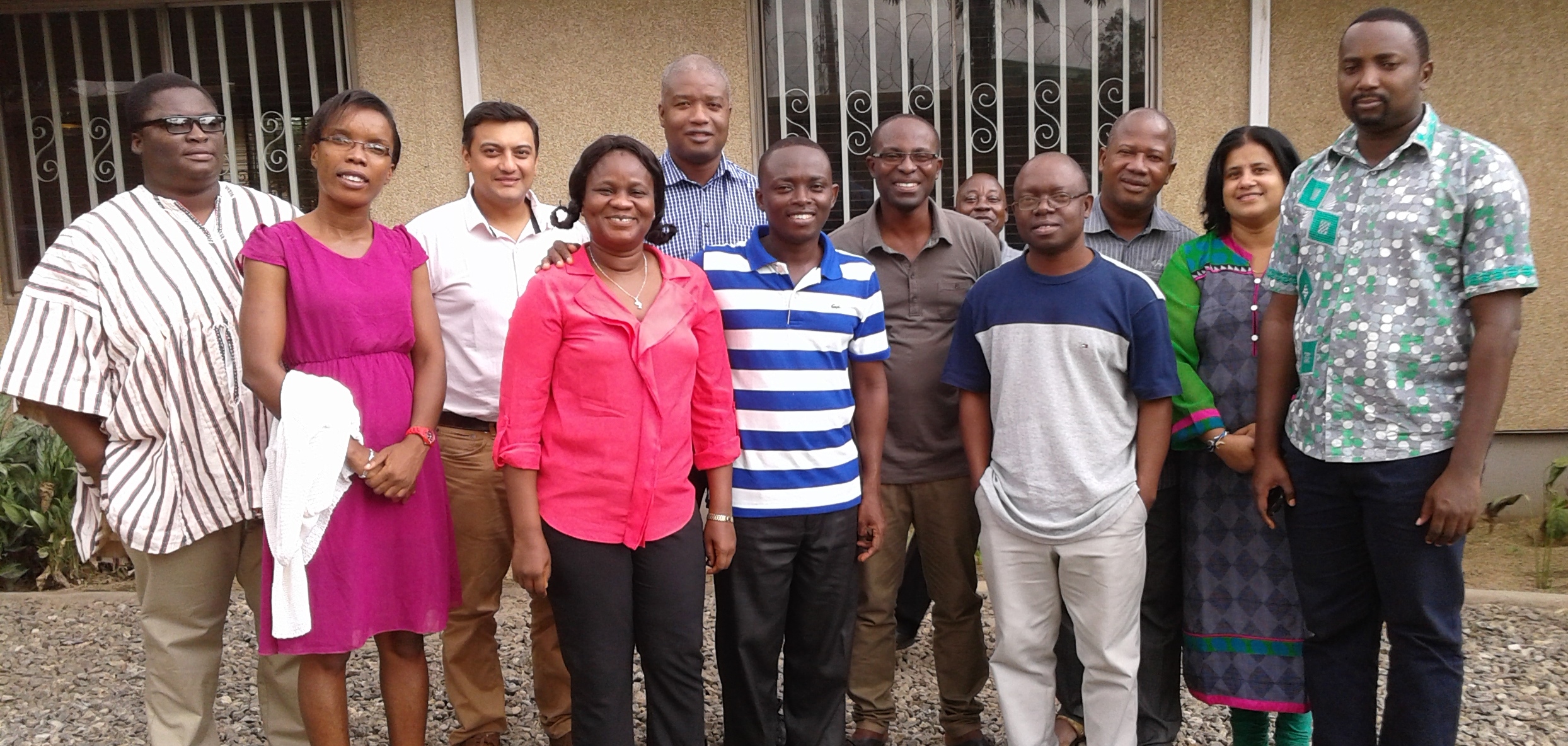 Researchers working on cocoa initiative meet at the IITA Ikeja Guest House facilities.