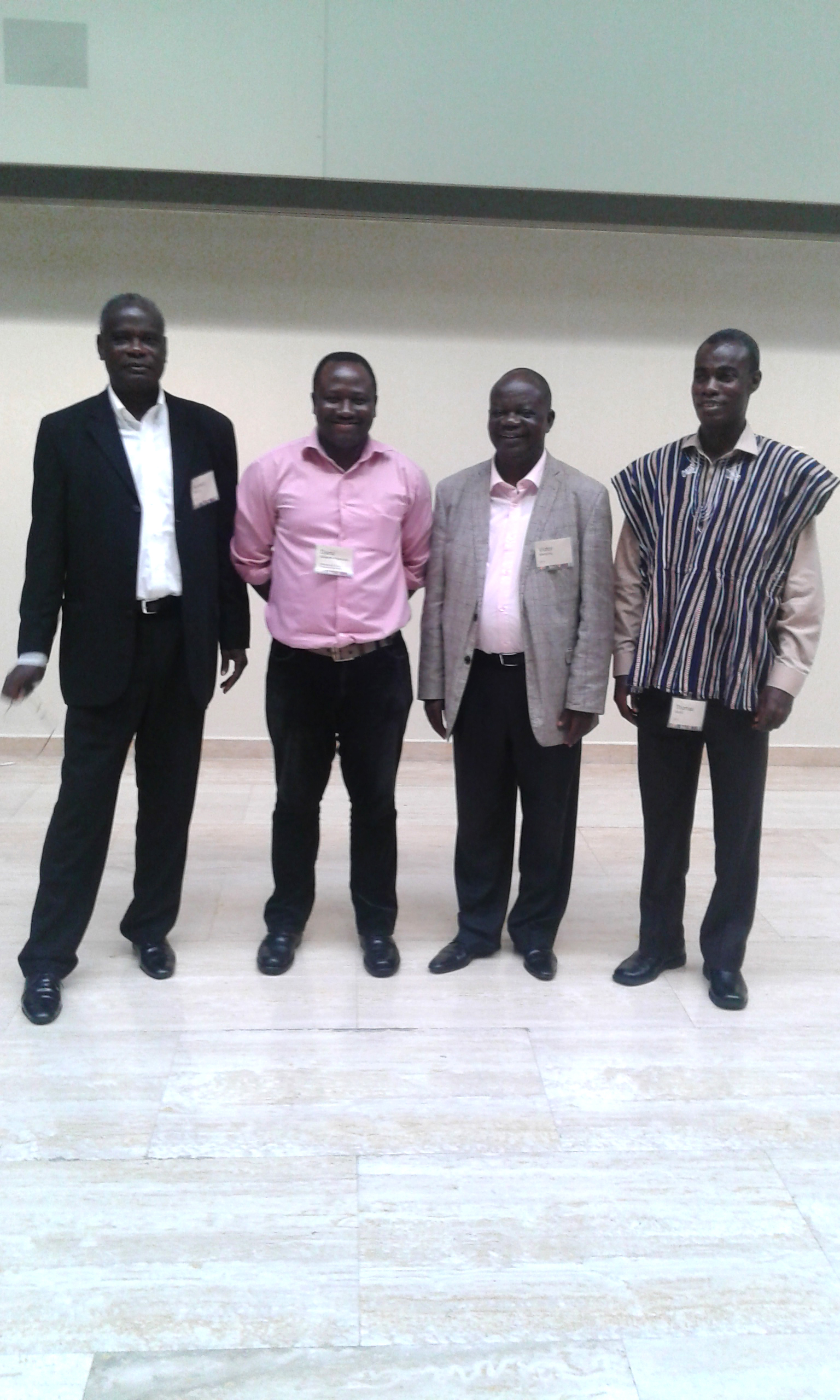 L-R: IITA Scientists Drs Norbert Maroya, Djana Mignouna, Victor Manyong, and Thomas Wobill during the meeting in Thailand.