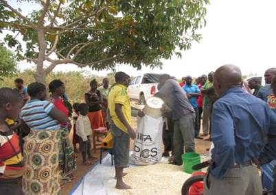 Farmers at Ndurungumi use PICS bag for maize storage.