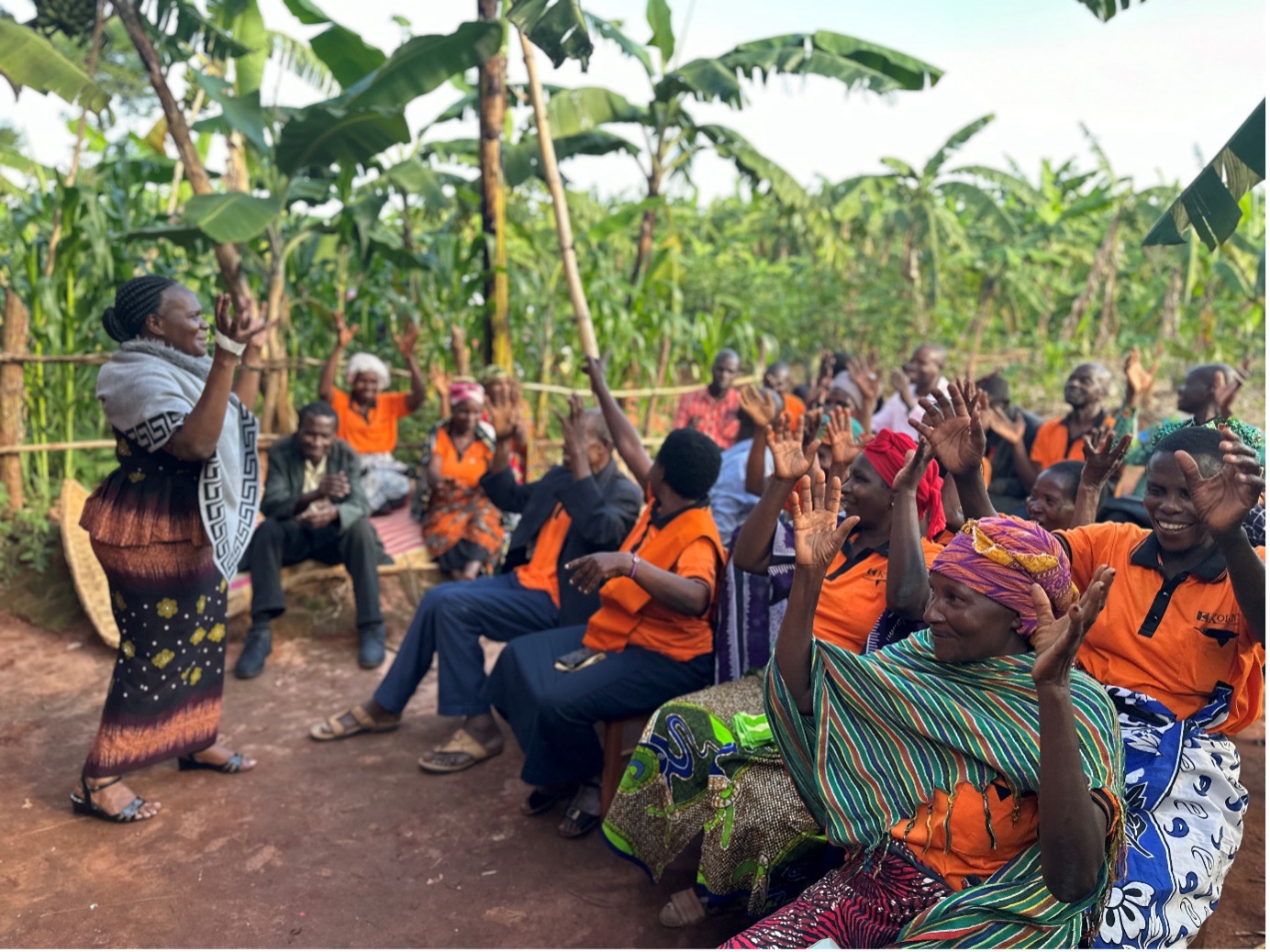 Geraldina Mushema, an Agronomist during a session with Ijumbi Group member(One of KST Self Help Groups). Photo Credit: Sarah Msita