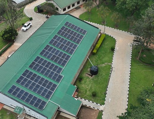 Solar Panels panels providing renewable energy at Sendusu.
