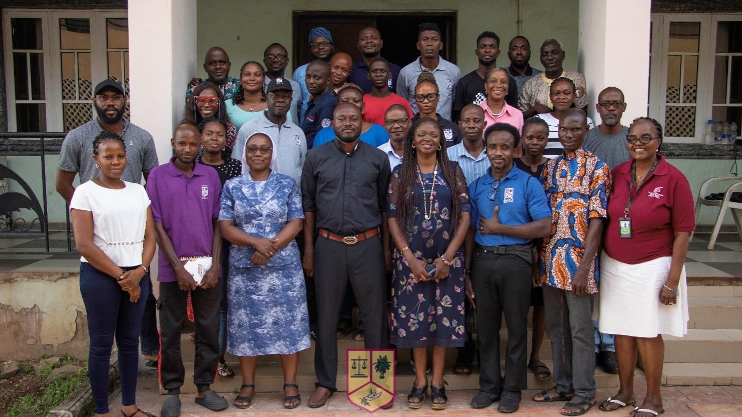 Staff members and management of JDPC Ibadan with the training facilitator - Olajumoke Adeyeye (Postdoctoral Fellow, Gender Research, IITA Ibadan).Photo credit: JDPC, Ibadan.