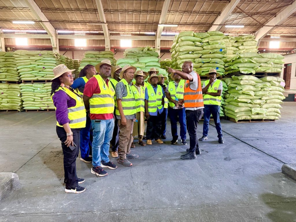The breeders are taken through the seed processing factory at ZAMSEED.