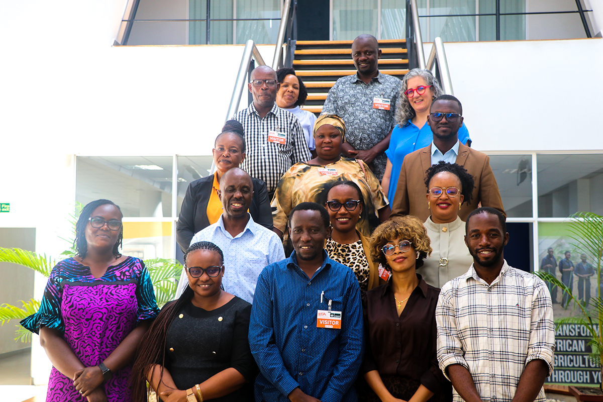 Participants in a group photo during the co-design workshop in Dar es Salaam. (Photo credit: Gloriana Ndibalema)