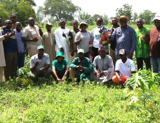 Farmers and researchers after the Zaria field day.