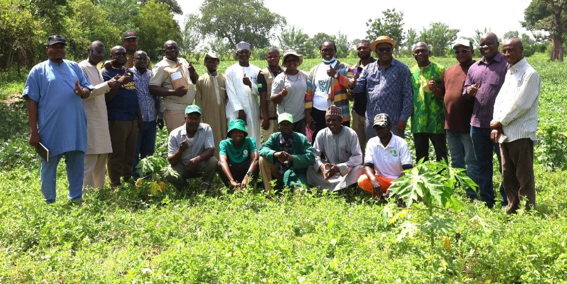 Farmers and researchers after the Zaria field day.
